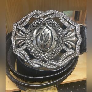 VALENTIN YUDASHKIN LARGE BUCKLE BELT WITH STONES AMAZING DESIGN